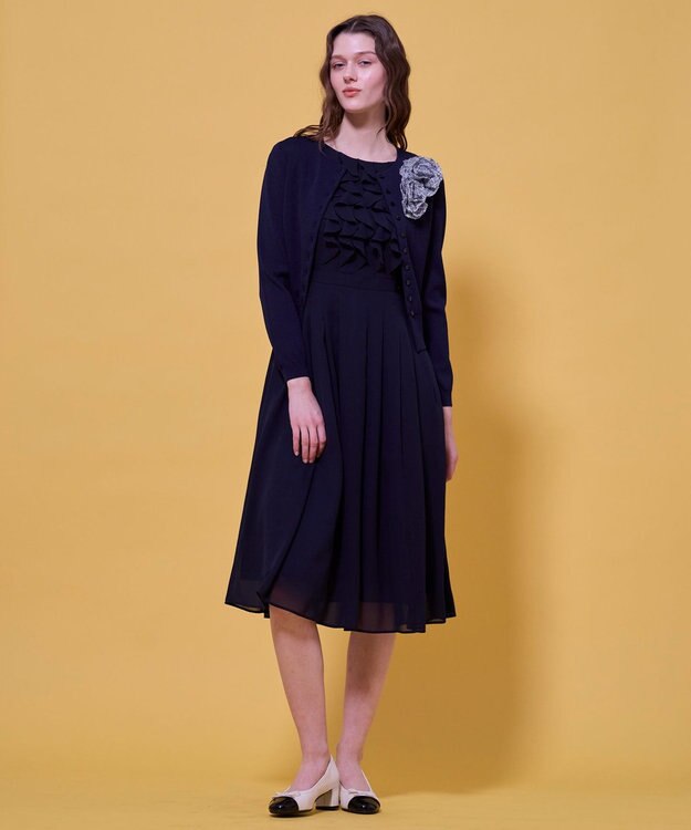 TOCCA GLOW CORSAGE KNIT ニットカーディガン ネイビー系
