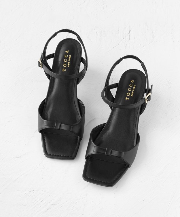 TOCCA 【大人百花掲載】TINY RIBBON SANDALS サンダル ブラック系