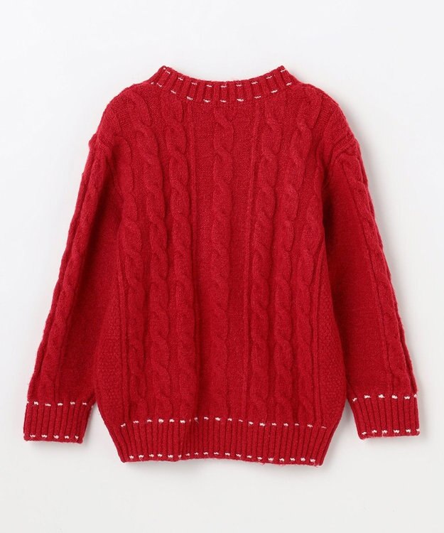 組曲 KIDS 【S-Lサイズ】 ケーブルニットカーディガン レッド