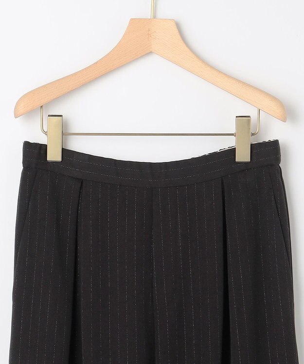 組曲 L 【加藤ローサさん着用】ラメストライプ ワイドパンツ ブラック系1