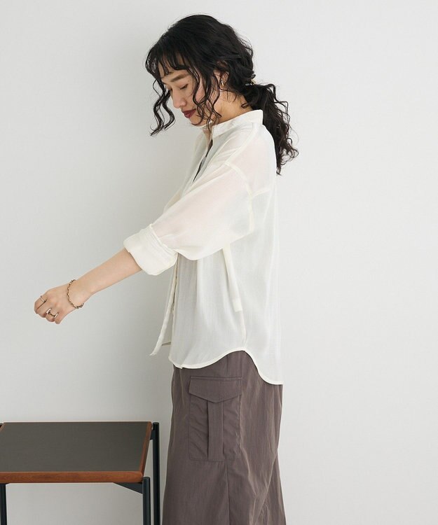 CRAFT STANDARD BOUTIQUE オーガンジーブラウス Ivory