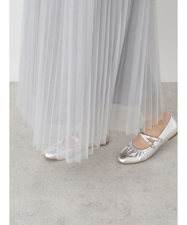 earth music&ecology チュールプリーツスカート Light Gray