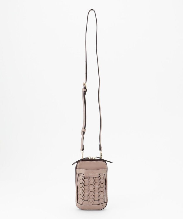 LA BAGAGERIE 【veganview】v piece mesh smartphone shoulder bag グレージュ