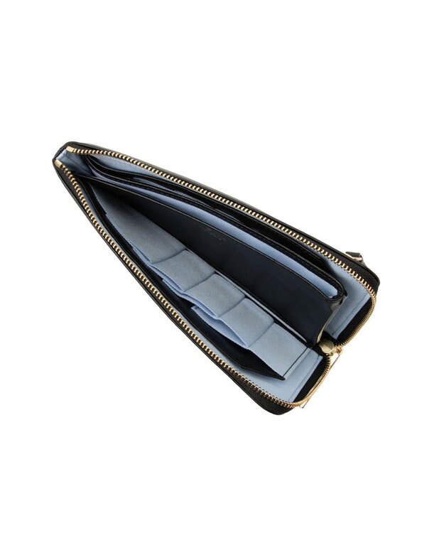 LANVIN en Bleu デクール 薄マチLファスナー長財布 ブラック