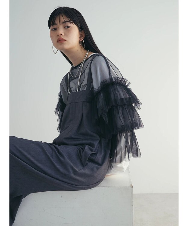 Green Parks armonia. ハイライズドサロペットパンツ Charcoal Gray