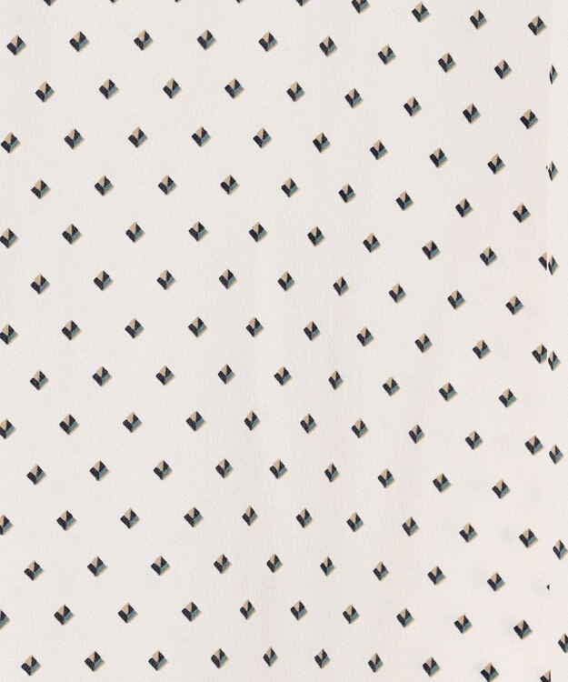 J.PRESS LADIES L 【洗える】ジオメトリックプリント ブラウス ホワイトプリント系