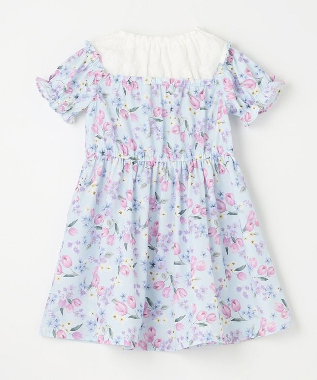 ANY KIDS オン・オフショルダー チューリップ ワンピース サックスブルー系