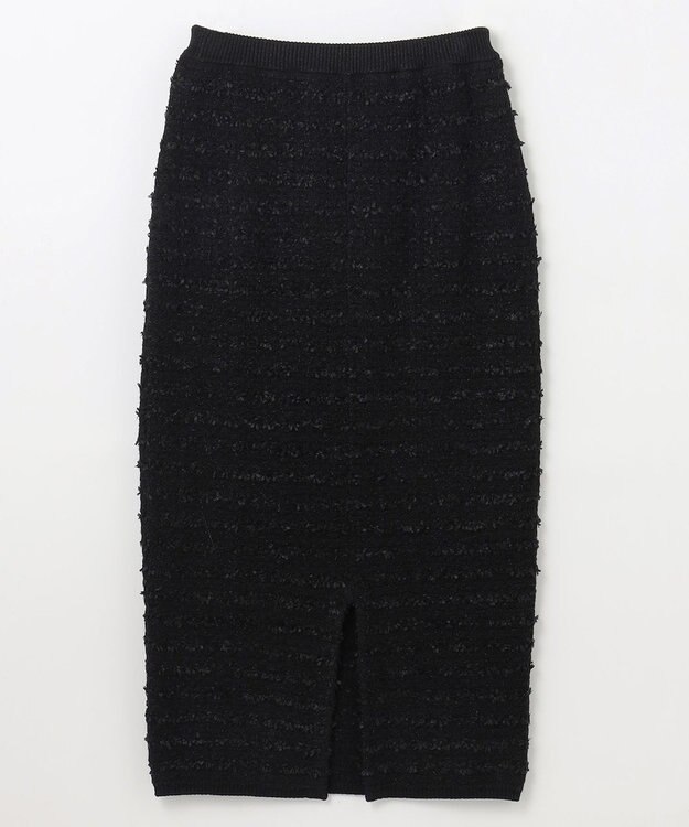 GRACE CONTINENTAL ラメツイードニットスカート ブラック
