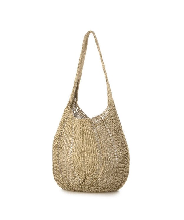 UNBILLION カシュカシュ cachecache / ラメ糸ラウンドセミショルダー ゴールド