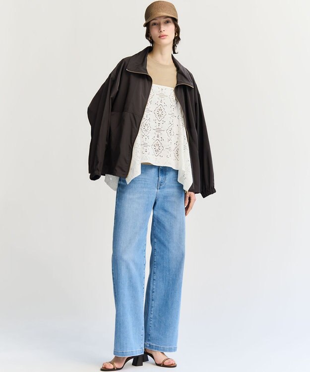 23区 【一部先行予約/見上愛さん着用/接触冷感】23区DENIM サマー ストレート ワイド パンツ スカイブルー系