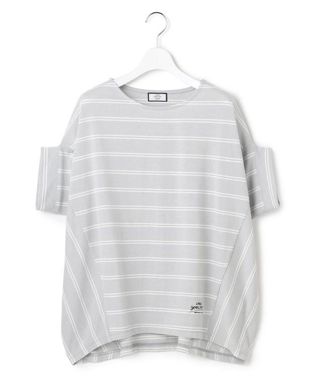 J.PRESS YORK STREET 【WOMEN】バンザイスリーブ ボーダーTシャツ サックスブルー系1
