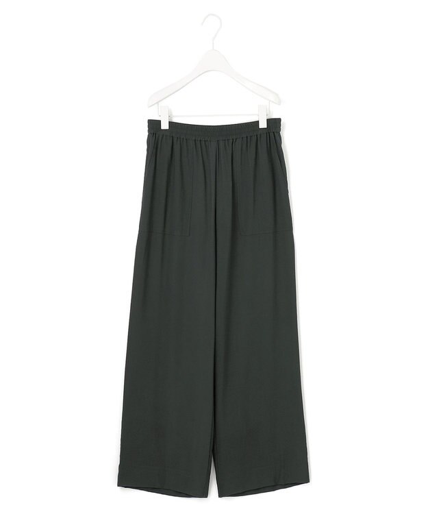 ICB 【洗える】VIS/NYタンブラーツイル ワイドパンツ チャコール系