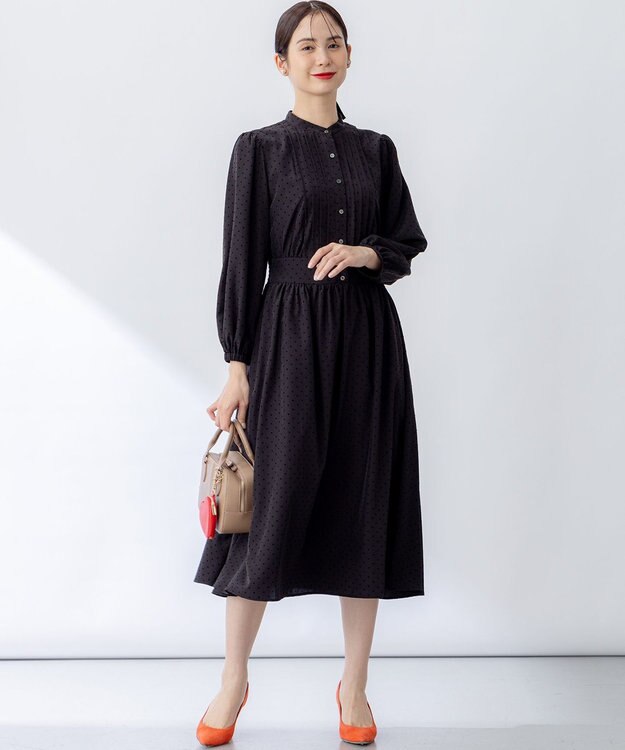 組曲 【WEB限定】ドットフロッキー ワンピース ブラック系5