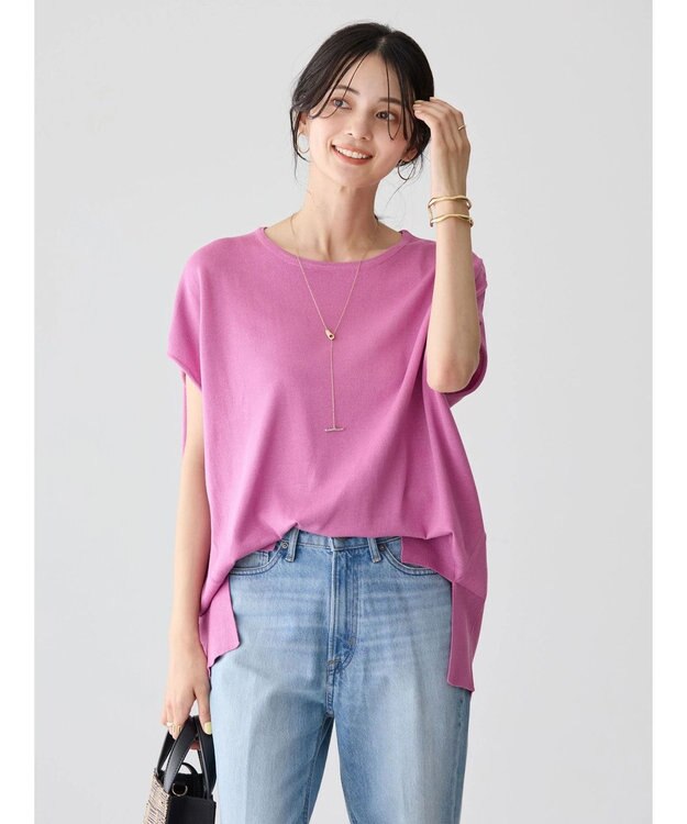 AMERICAN HOLIC 前振りニットフレンチスリーブプルオーバー Pink