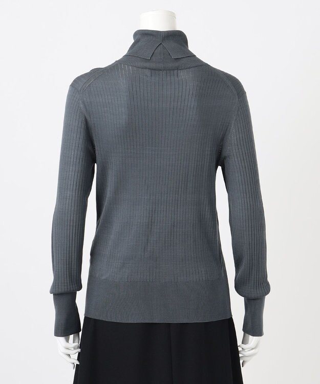 23区 S 【エステータ】シルクリブ タートルニット スレートグレー系