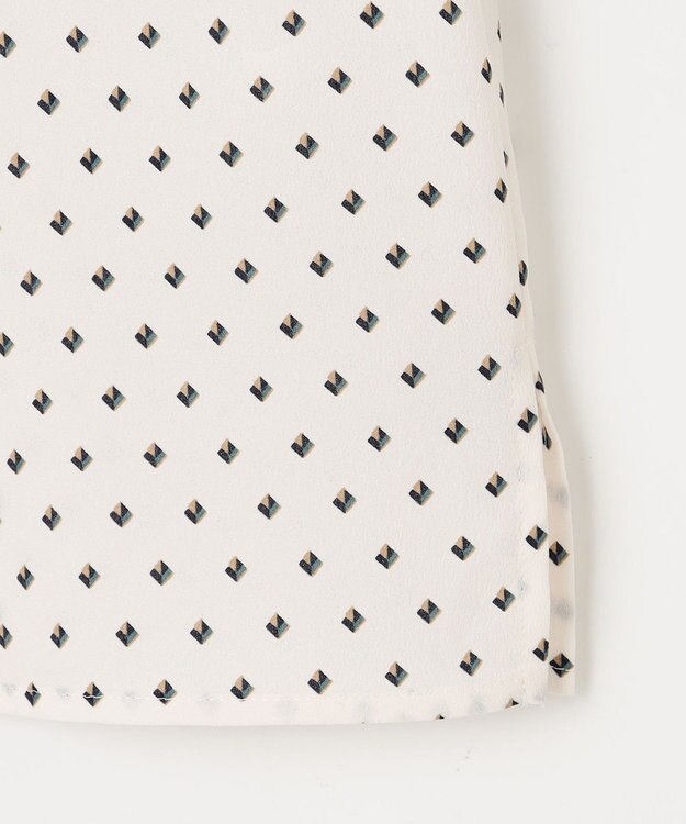 J.PRESS LADIES L 【洗える】ジオメトリックプリント ブラウス ホワイトプリント系