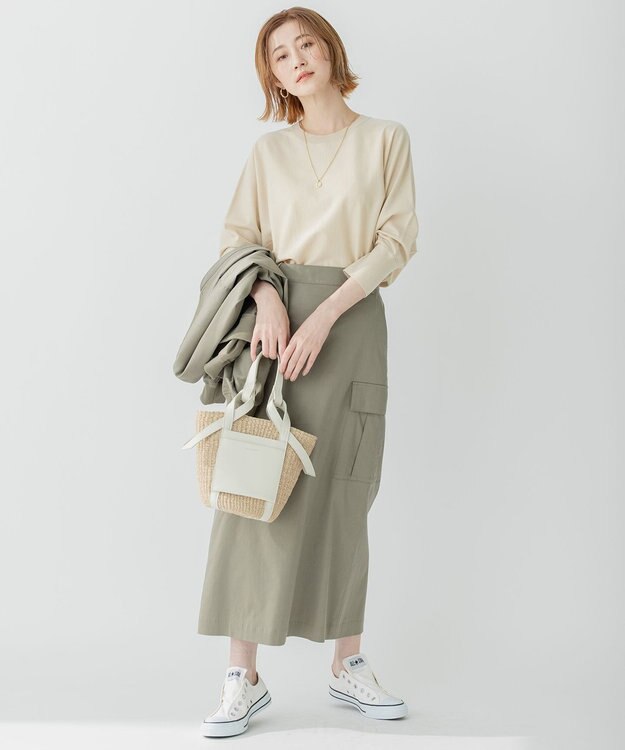 23区 【洗える】テンセルストレッチ ドルマン ニット ベージュ系