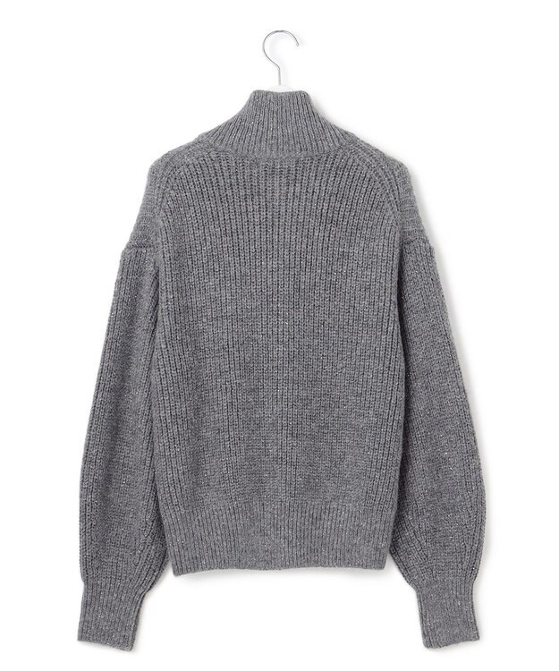 23区 L 【洗える】スパンコールバルキー ダブルジップ ニットブルゾン グレー系