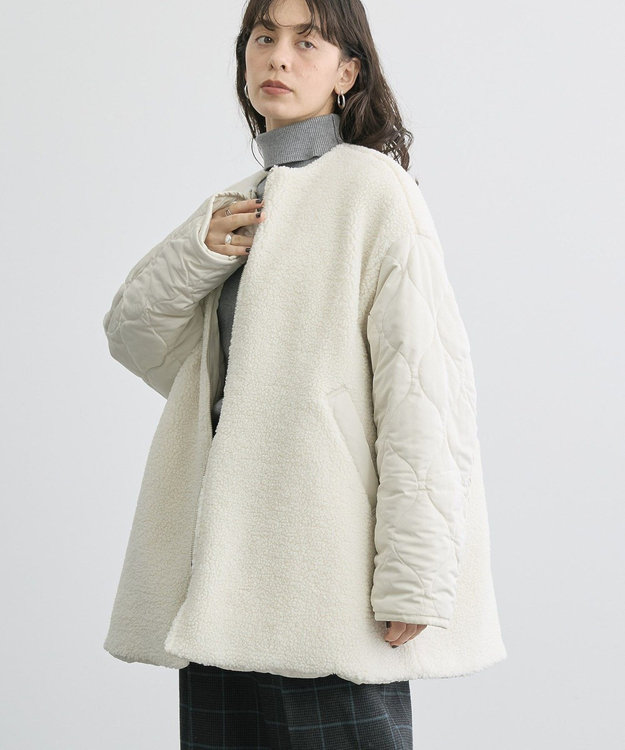 AMERICAN HOLIC 軽ポカ２ＷＡＹリバーシブルキルトアウター Ivory