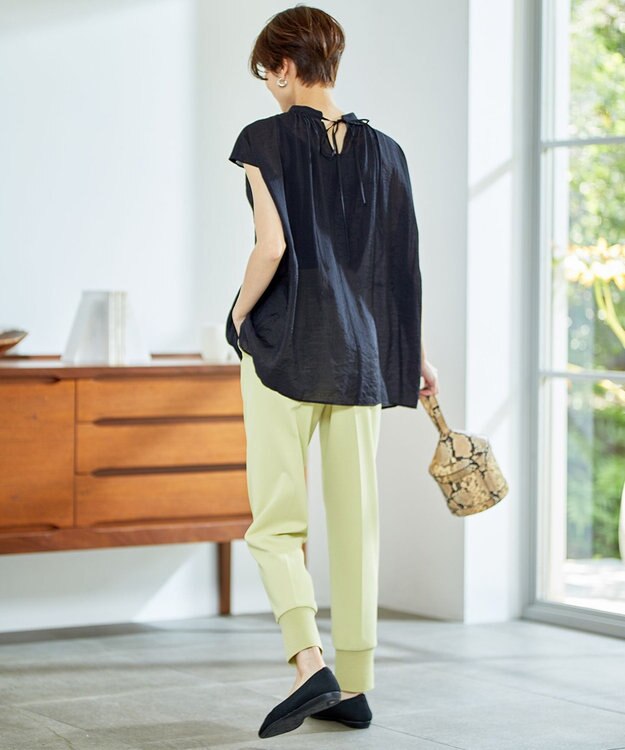 UNFILO 【撥水】ヴィンテージ レーヨン ブラウス ブラック系