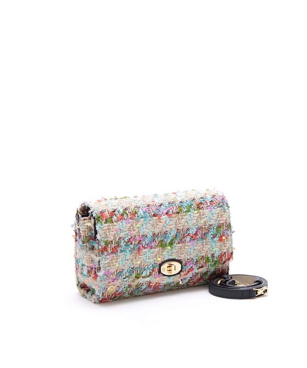A.D.M.J. ファンシーツイードクラッチショルダー BLUE MULTI/NAVY