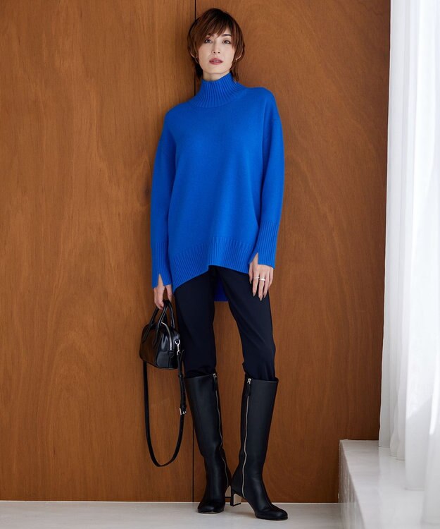 ICB 【洗える】テックストレッチ レギンスパンツ ブラック系