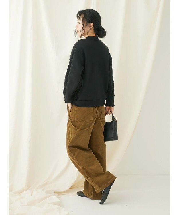 CRAFT STANDARD BOUTIQUE ケーブルニットドッキングスウェット Black