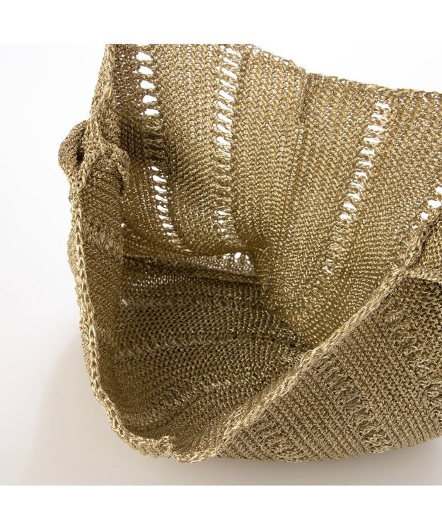 UNBILLION カシュカシュ cachecache / ラメ糸ラウンドセミショルダー ゴールド