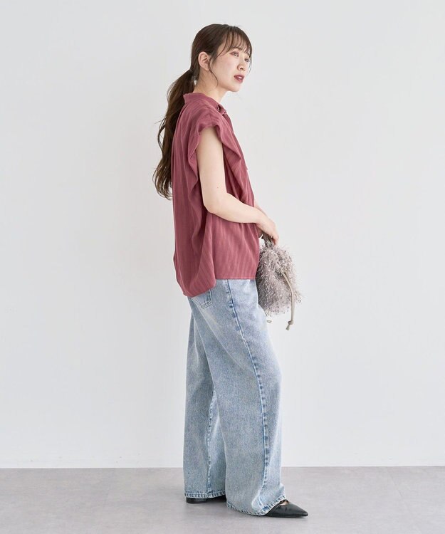 Green Parks ・ＥＬＥＮＣＡＲＥ　ＤＵＥ　ボウタイフレンチブラウス Pink