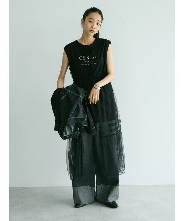 CRAFT STANDARD BOUTIQUE チュールジレワンピース Gray