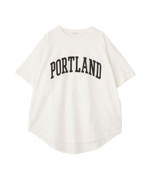 AMERICAN HOLIC PORTLAND裾ラウンドTシャツ Off White