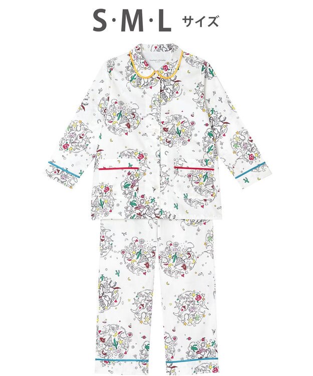 tsumori chisato SLEEP パジャマ　長袖　長ズボン　綿100%　綿サテン素材　/ワコール　UDX545 アイボリー