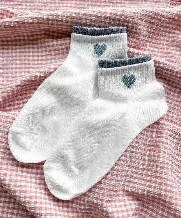 WEGO トップカラーモチーフショートソックス ホワイト