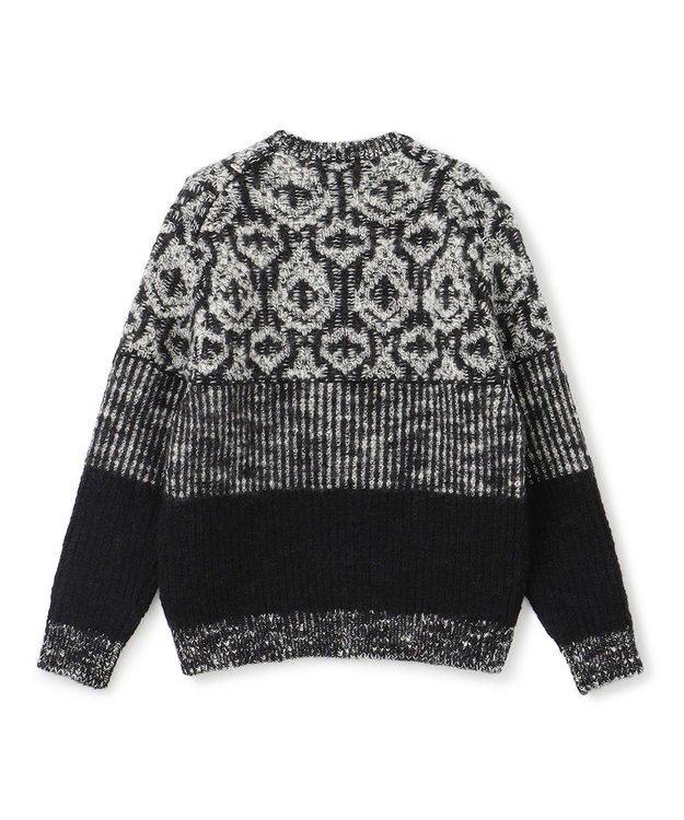 JOSEPH HOMME 【HIGH GRADE LINE】ランダムスラブジャガード　クルーネックニット ブラック系5
