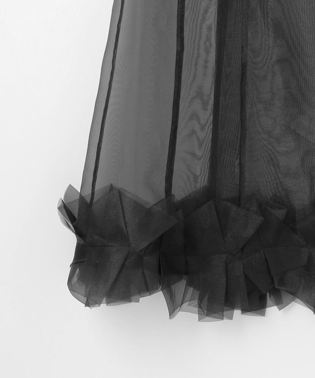#Newans オーガンジーオリガミヘムスカート ブラック