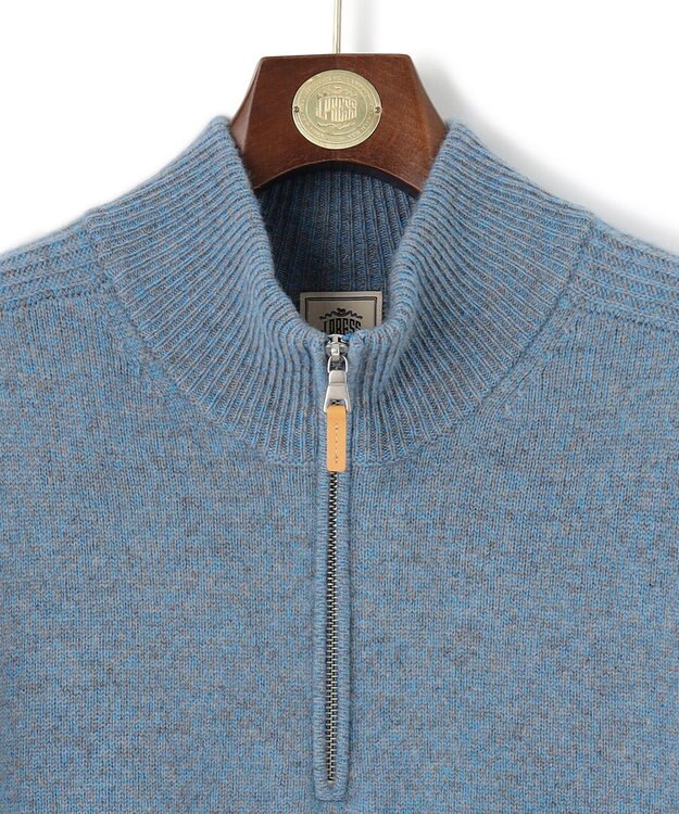 J.PRESS MEN 【KING SIZE】【Cash Lamb’s Wool】ハーフジップニット ブルー系