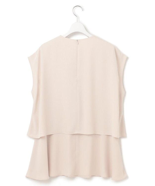 23区 【洗える】バックサテンアムンゼン フレンチスリーブ ブラウス ベージュ系