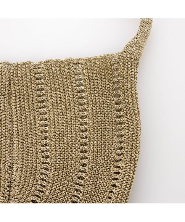 UNBILLION カシュカシュ cachecache / ラメ糸ラウンドセミショルダー ゴールド