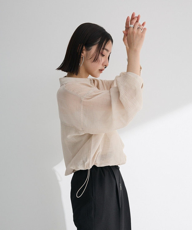 Green Parks 裾ドロストシアーシャツ Beige