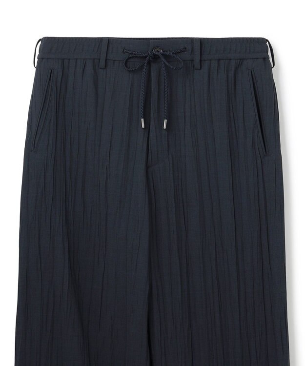 JOSEPH HOMME 【HIGH GRADE LINE】フォグプリーツストレッチ　ドロスト付ワイドストレートパンツ / HARRY CONVERTIBLE ネイビー系