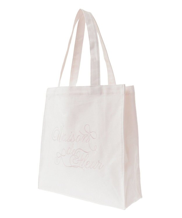 Maison de FLEUR ブランドロゴ刺繍スクエアトートバッグ Light Pink
