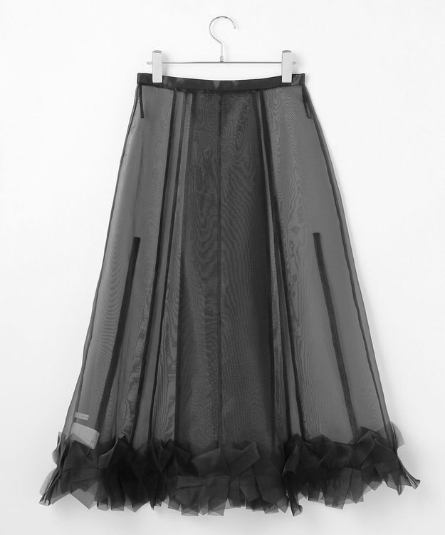 #Newans オーガンジーオリガミヘムスカート ブラック