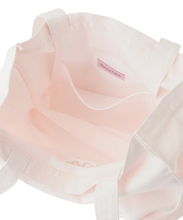 Maison de FLEUR ブランドロゴ刺繍スクエアトートバッグ Light Pink