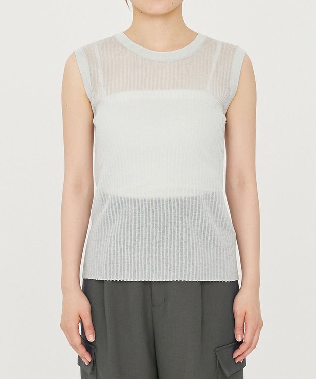 uncrave シアー リブ ノースリーブ ニット（uncrave STANDARD） ライトセージ