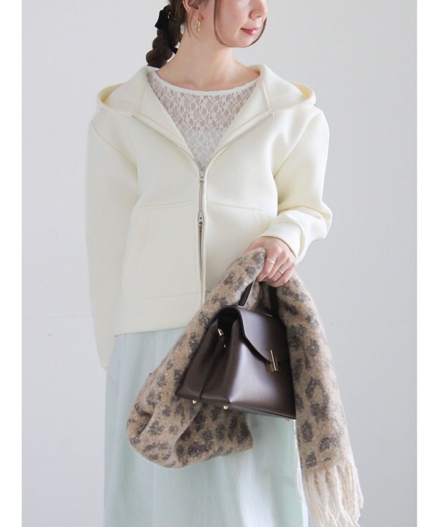 Te chichi ダンボールWジップフーディ オフホワイト