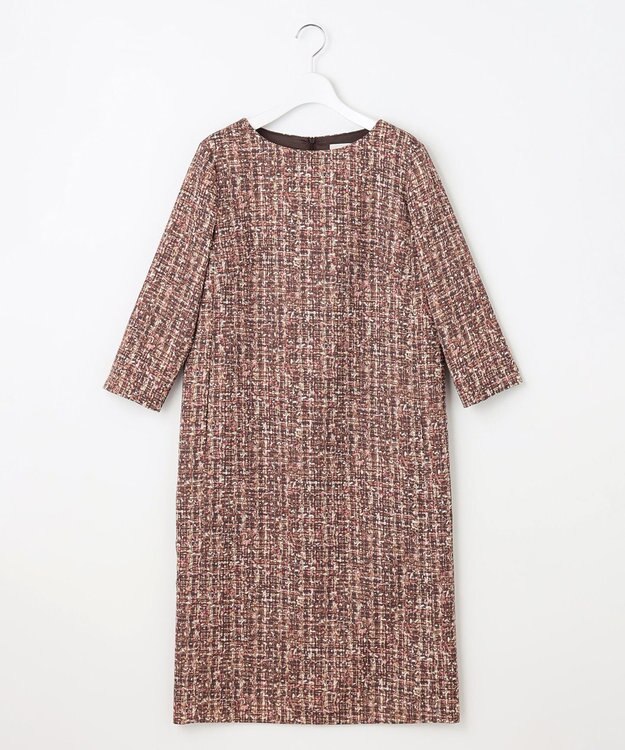 自由区 S プリントジャガードストレッチ  ワンピース ベージュ系5