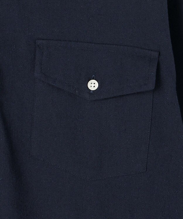 J.PRESS MEN 【J.PRESS ORIGINALS】【UNISEX】Cotton Silk Yarn Dyed Twill B.D. Shirts / Baggy-Fit ネイビー系