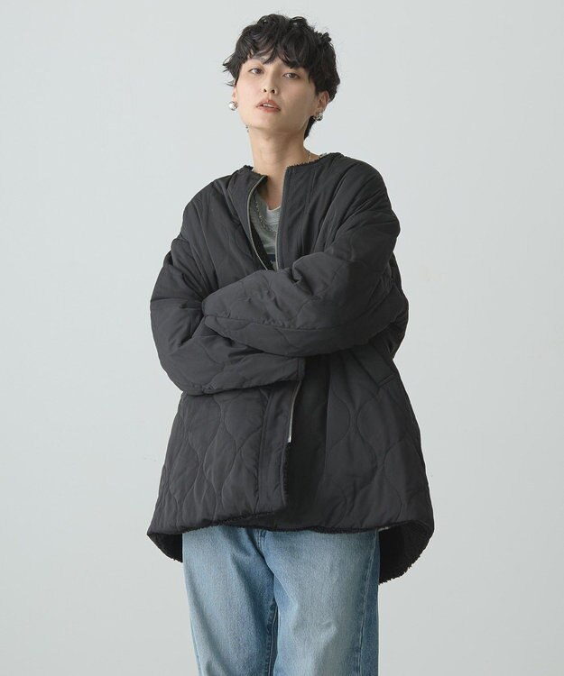 AMERICAN HOLIC 軽ポカ２ＷＡＹリバーシブルキルトアウター Black