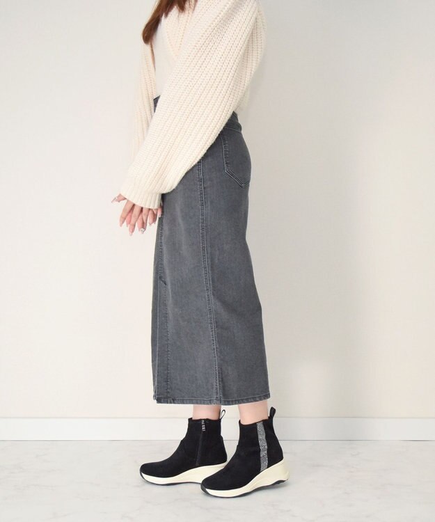 Bridget Birkin 【Bridget Birkin】ラインストーンハイカットスニーカーブーツ ブラックスウェード