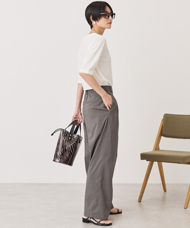 AMERICAN HOLIC シアーリブ配色プルオーバー Off White